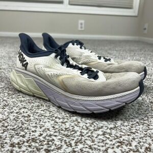 Hoka One One Arahi 5 Shoes Womens Size 12 White Navy Running Sneakers Walking